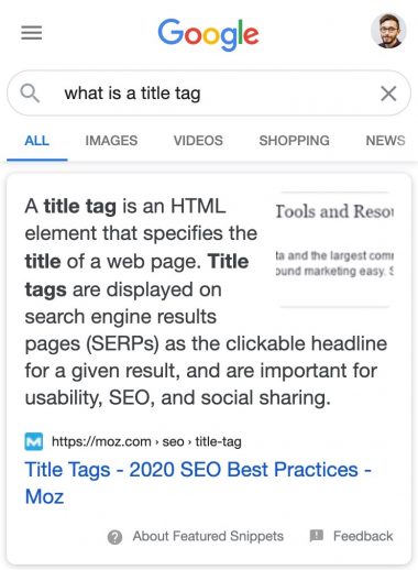 List/paragraph and image combo featured snippet example