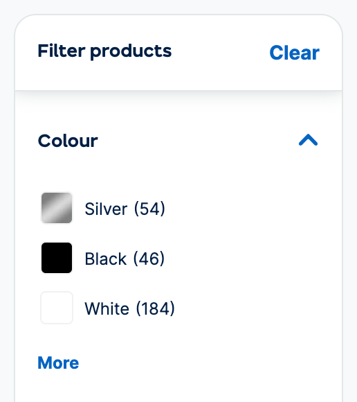 Products filter